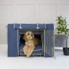 Promo 🔥 Personalised 🐕 Dog Crate Cover In Savanna Indigo by Lords & Labradors 🤩