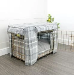 Best Pirce 🌟 Personalised 🐕 Dog Crate Cover in Balmoral Dove Grey Tweed by Lords & Labradors 👏 -Lords & Labradors Sales DoveGreyCrateSet2 e92e8cff 940a 46c6 a83d e0f9ebd74875