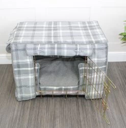 Best Pirce 🌟 Personalised 🐕 Dog Crate Cover in Balmoral Dove Grey Tweed by Lords & Labradors 👏 -Lords & Labradors Sales DoveGreyCrateSet3 89874cc8 662d 4804 a4e9 cc8011265b75
