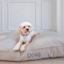 Cheap ❤️ Personalised 🐕 Dog Cushion in Regency Stripe by Lords & Labradors ⌛ -Lords & Labradors Sales Regency Stripe Cushion 3