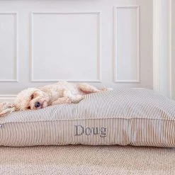 Cheap ❤️ Personalised 🐕 Dog Cushion in Regency Stripe by Lords & Labradors ⌛ -Lords & Labradors Sales Regency Stripe Cushion 5