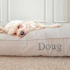 Cheap ❤️ Personalised 🐕 Dog Cushion in Regency Stripe by Lords & Labradors ⌛
