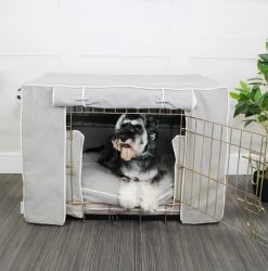 Wholesale ๐ Personalised ๐ถ Dog Crate Cover In Savanna Stone by Lords & Labradors โค๏ธ