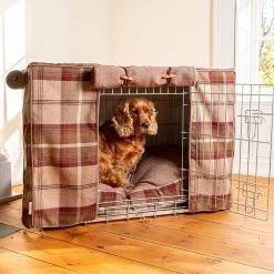 Brand new ๐ Dog Crate Cover in Balmoral Mulberry Tweed by Lords & Labradors ๐