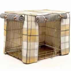 Deals ✔️ Dog Crate Cover in Balmoral Ochre Ash Tweed by Lords & Labradors ✨ 10 Deals ✔️ Dog Crate Cover in Balmoral Ochre Ash Tweed by Lords & Labradors ✨ -Lords & Labradors Sales balmoral ochre ash crate cover side