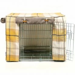New ⌛ Dog Crate Set in Balmoral Ochre Ash Tweed by Lords & Labradors 👍 -Lords & Labradors Sales balmoral ochre ash tweed crate set by lords labradors no cushion