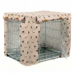 Top 10 ❤️ Dog Crate Cover in Cosmopolitan 🐕 Dog Oil Cloth by Lords & Labradors 🎉 -Lords & Labradors Sales cosmopolitan dog oil cloth crate cover studio side