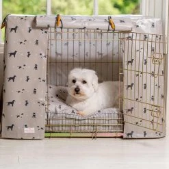 Cheap 👍 Dog Crate Set in Cosmopolitan 🦮 Dog Oil Cloth by Lords & Labradors ✨ -Lords & Labradors Sales cosmopolitan dog oil cloth crate set by lords labradors westie