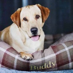 Brand new ❤️ Lords & Labradors Cosy Tweed Box Bed For 🐕 Dogs 😍 -Lords & Labradors Sales cosy tweed box bed for dogs mulberry close up