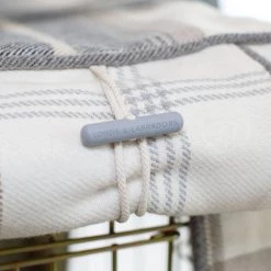 Best deal 👍 Dog Crate Cover in Balmoral Charcoal Tweed by Lords & Labradors 👍 -Lords & Labradors Sales dog crate cover in balmoral charcoal tweed by lords labradors logo close up