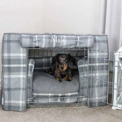 Deals ⭐ Dog Crate Set In Balmoral Dove Grey Tweed By Lords & Labradors 👍