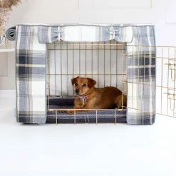 Outlet 😉 Dog Crate with Neutral Tweed Crate Cover by Lords & Labradors ❤️ -Lords & Labradors Sales dog crate with neutral tweed crate cover by lords labradors charcoal