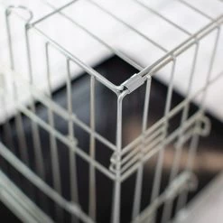 Best Pirce 🎁 Dog Crate with Neutral Tweed Cushion by Lords & Labradors ⌛ -Lords & Labradors Sales dog crate with neutral tweed cushion by lords labradors crate corner close up