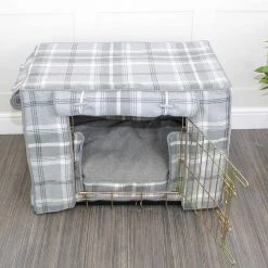 Outlet 💯 Personalised 🐶 Dog Cushion in Balmoral Dove Grey Tweed by Lords & Labradors 🔥 -Lords & Labradors Sales dog cushion in balmoral dove grey tweed by lords labradors front