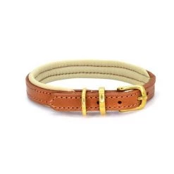 Deals 🌟 Dogs & Horses Colours Leather Collar ✔️ -Lords & Labradors Sales dogs and horses colours leather collar tan and cream