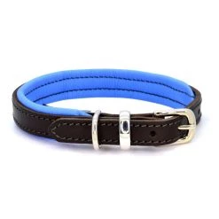 Deals 🌟 Dogs & Horses Colours Leather Collar ✔️ -Lords & Labradors Sales dogs and horses padded collar brown blue