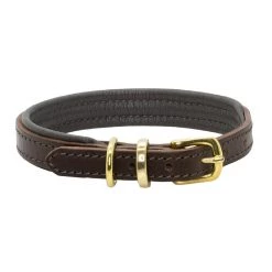 Deals 🌟 Dogs & Horses Colours Leather Collar ✔️ -Lords & Labradors Sales dogs and horses padded collar brown brass
