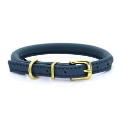 Top 10 🎁 Dogs & Horses Soft Rolled Leather Collar 🎉 -Lords & Labradors Sales dogs horses rolled leather collar navy and brass