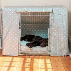 Cheapest ๐ Dog Crate Cover in Duck Egg Spot Oil Cloth by Lords & Labradors โค๏ธ