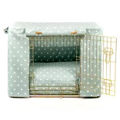 Best Pirce ๐ฅ Dog Crate Set in Duck Egg Spot Oil Cloth by Lords & Labradors ๐ 14 Best Pirce ๐ฅ Dog Crate Set in Duck Egg Spot Oil Cloth by Lords & Labradors ๐ -Lords & Labradors Sales duck egg spot oil cloth crate set by lords labradors duck egg spot gold