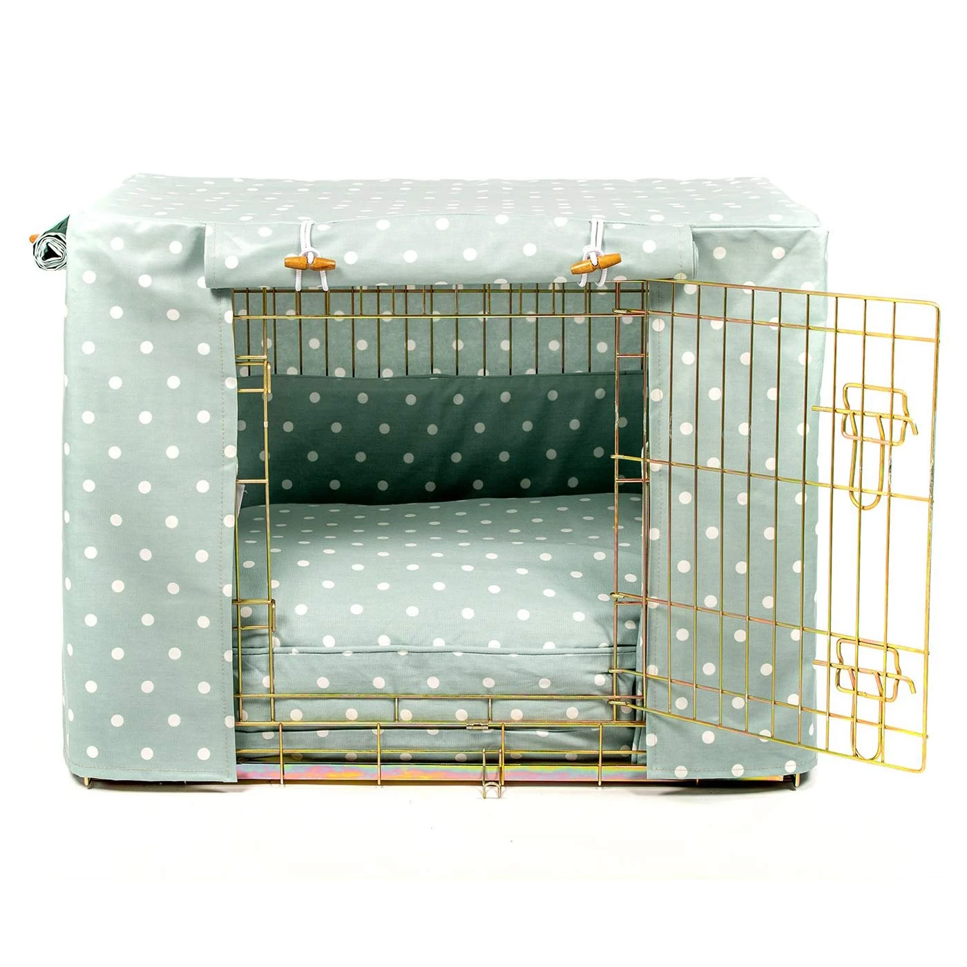 Best Pirce ๐ฅ Dog Crate Set in Duck Egg Spot Oil Cloth by Lords & Labradors ๐ 6 Best Pirce ๐ฅ Dog Crate Set in Duck Egg Spot Oil Cloth by Lords & Labradors ๐ - Image 6