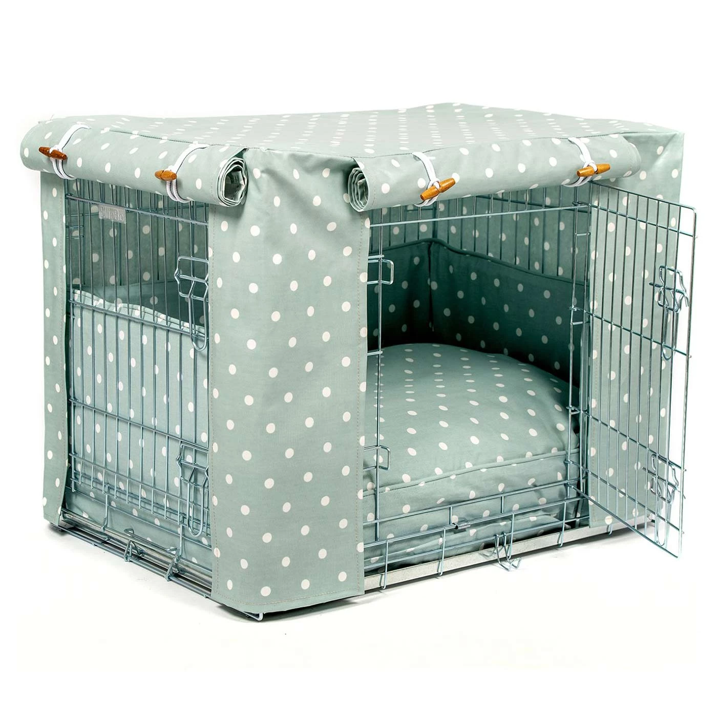 Best Pirce ๐ฅ Dog Crate Set in Duck Egg Spot Oil Cloth by Lords & Labradors ๐ 7 Best Pirce ๐ฅ Dog Crate Set in Duck Egg Spot Oil Cloth by Lords & Labradors ๐ - Image 7
