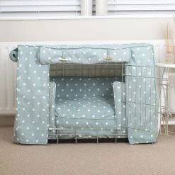 Wholesale 👏 Dog Crate Set in Duck Egg Spot by Lords & Labradors 🔥 13 Wholesale 👏 Dog Crate Set in Duck Egg Spot by Lords & Labradors 🔥 -Lords & Labradors Sales duck egg spot silver crate set 2