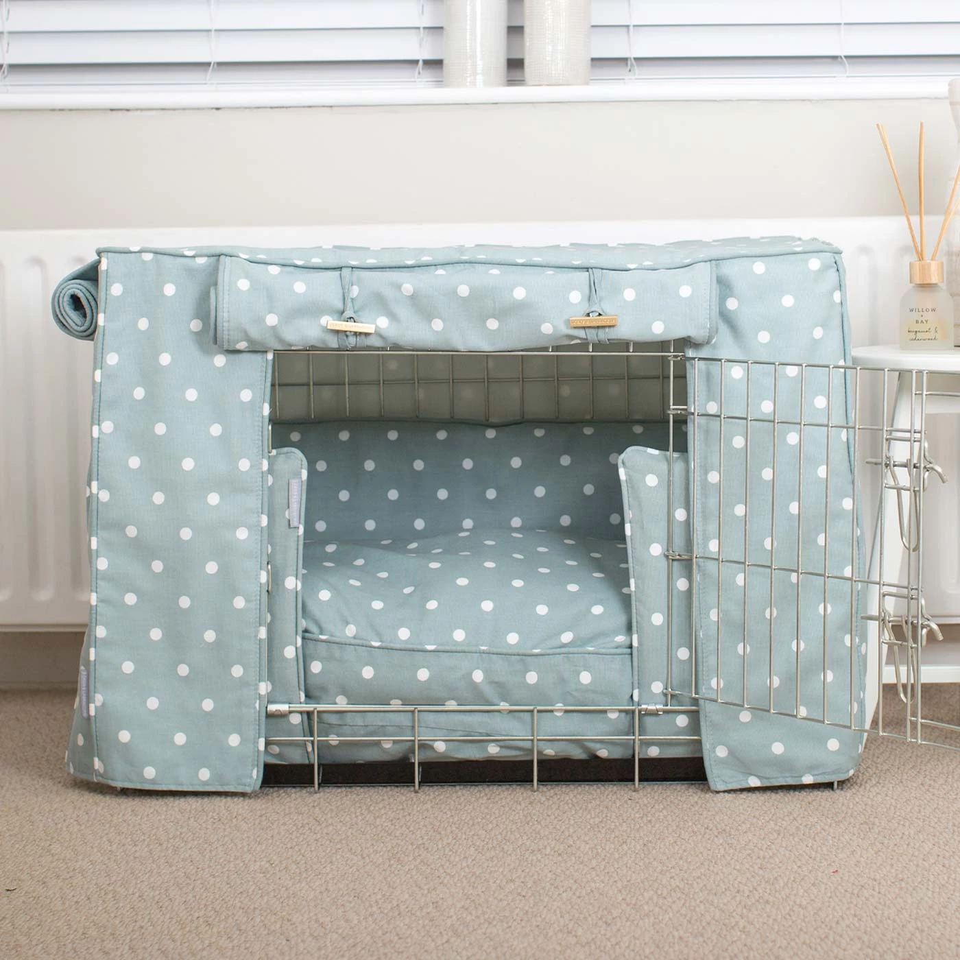 Wholesale 👏 Dog Crate Set in Duck Egg Spot by Lords & Labradors 🔥 4 Wholesale 👏 Dog Crate Set in Duck Egg Spot by Lords & Labradors 🔥 - Image 4