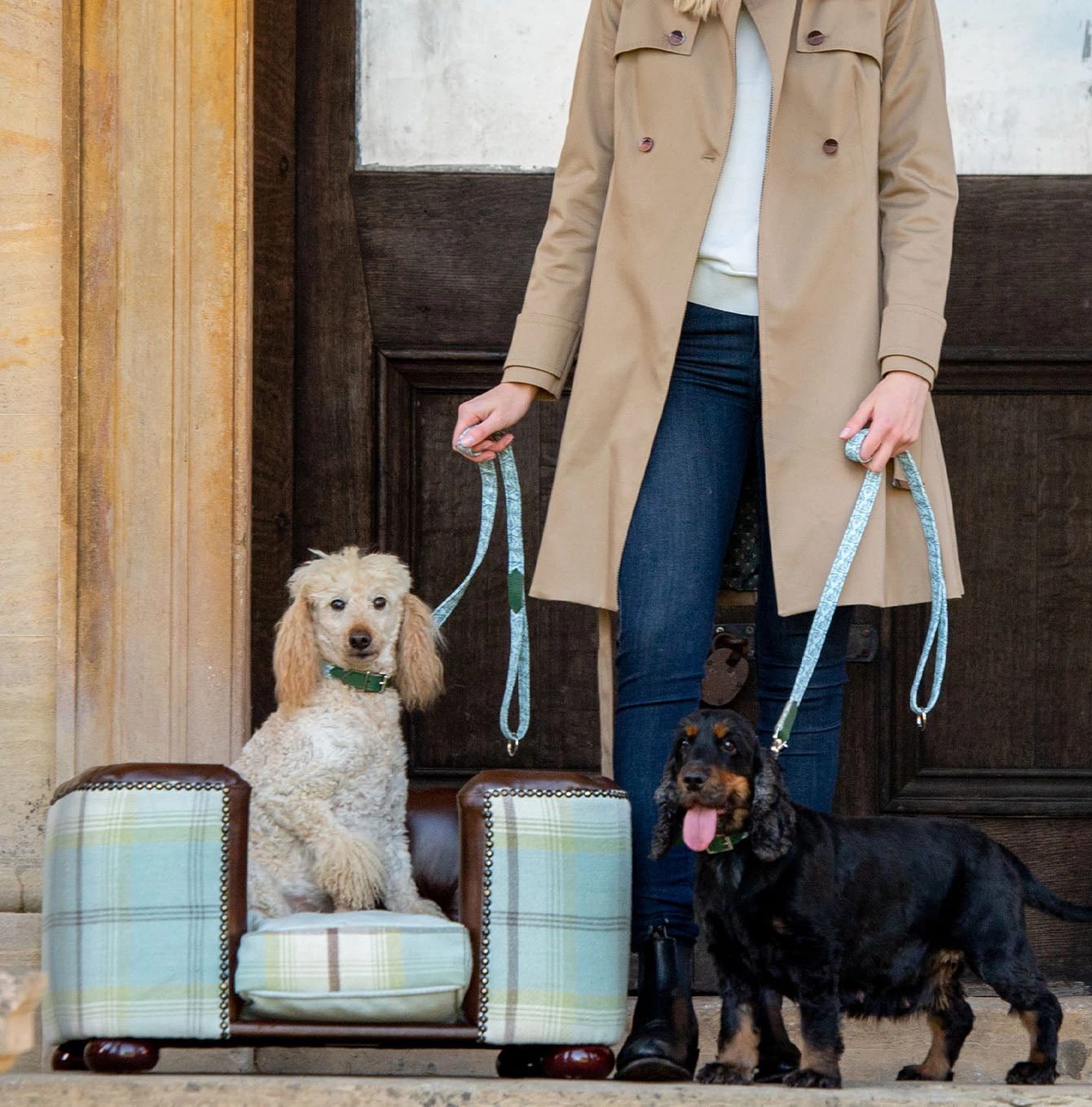 Flash Sale 👍 Lords & Labradors Tetford 🐕 Dog Chesterfield in Tan Leather & Duck Egg Tweed 🛒 1 Flash Sale 👍 Lords & Labradors Tetford 🐕 Dog Chesterfield in Tan Leather & Duck Egg Tweed 🛒