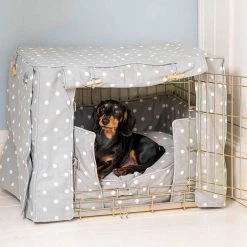 Best reviews of ๐ Dog Crate Cover in Grey Spot Cotton by Lords & Labradors ๐