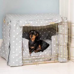 Cheapest 😉 Dog Crate Set in Grey Spot by Lords & Labradors ✔️