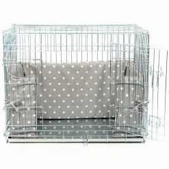Cheapest 😉 Dog Crate Set in Grey Spot by Lords & Labradors ✔️ -Lords & Labradors Sales grey spot crate set by lords labradors studio front bumper
