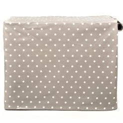 Promo 😍 Dog Crate Cover in Grey Spot Oil Cloth by Lords & Labradors 😀 -Lords & Labradors Sales grey spot oil cloth crate cover back studio