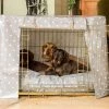Hot Sale 🔥 Dog Crate Set in Grey Spot Oil Cloth by Lords & Labradors 🔥