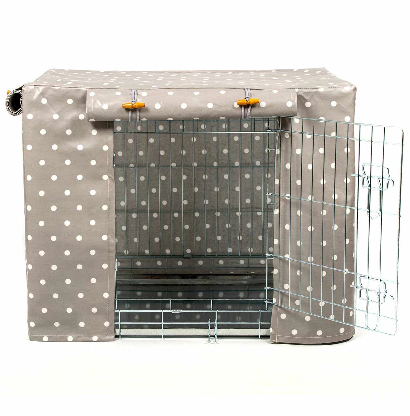 Hot Sale 🔥 Dog Crate Set in Grey Spot Oil Cloth by Lords & Labradors 🔥 5 Hot Sale 🔥 Dog Crate Set in Grey Spot Oil Cloth by Lords & Labradors 🔥 - Image 5