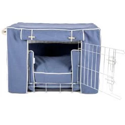 Hot Sale 🧨 Dog Crate Set in Savanna Indigo by Lords & Labradors 🛒 -Lords & Labradors Sales indigo full set silver