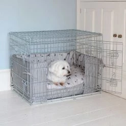 Deals 👍 Dog Crate Bumper in Cosmopolitan 🐶 Dog by Lords & Labradors 🧨 -Lords & Labradors Sales lords and labradors cosmopolitan dog bumper silver crate