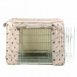 Cheap 🔔 Dog Crate with Cotton Crate Cover by Lords & Labradors 🎁 -Lords & Labradors Sales lords and labradors crate cotton crate cover set silver cosmopolitan dog