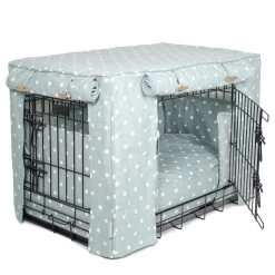 Wholesale 👏 Dog Crate Set in Duck Egg Spot by Lords & Labradors 🔥 17 Wholesale 👏 Dog Crate Set in Duck Egg Spot by Lords & Labradors 🔥 -Lords & Labradors Sales lords and labradors duck egg spot black crate side studio