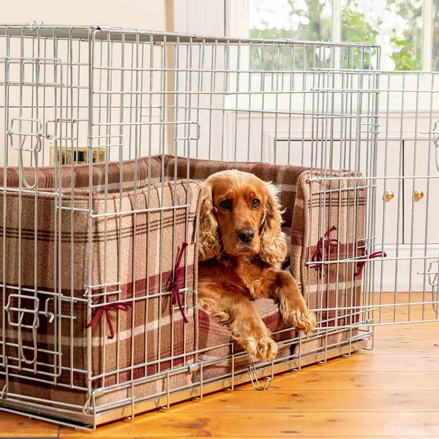 Top 10 🎉 Personalised 🦮 Dog Crate Bumper in Balmoral Mulberry Tweed by Lords & Labradors ⭐ 1 Top 10 🎉 Personalised 🦮 Dog Crate Bumper in Balmoral Mulberry Tweed by Lords & Labradors ⭐