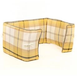 Flash Sale 🧨 Personalised 🦮 Dog Crate Bumper in Balmoral Ochre Ash Tweed by Lords & Labradors 👏 -Lords & Labradors Sales personalised dog crate bumper in balmoral ochre ash tweed by lords labradors studio side