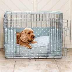Coupon 👏 Personalised 🦮 Dog Crate Bumper in Duck Egg Spot by Lords & Labradors 💯