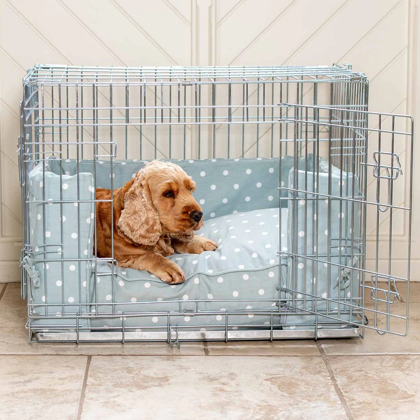 Coupon ๐ Personalised ๐ฆฎ Dog Crate Bumper in Duck Egg Spot by Lords & Labradors ๐ฏ 1 Coupon ๐ Personalised ๐ฆฎ Dog Crate Bumper in Duck Egg Spot by Lords & Labradors ๐ฏ