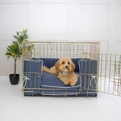 Deals ๐ Personalised ๐ Dog Crate Bumper in Savanna Indigo by Lords & Labradors ๐ 7 Deals ๐ Personalised ๐ Dog Crate Bumper in Savanna Indigo by Lords & Labradors ๐ -Lords & Labradors Sales personalised dog crate bumper in savanna indigo by lords labradors front