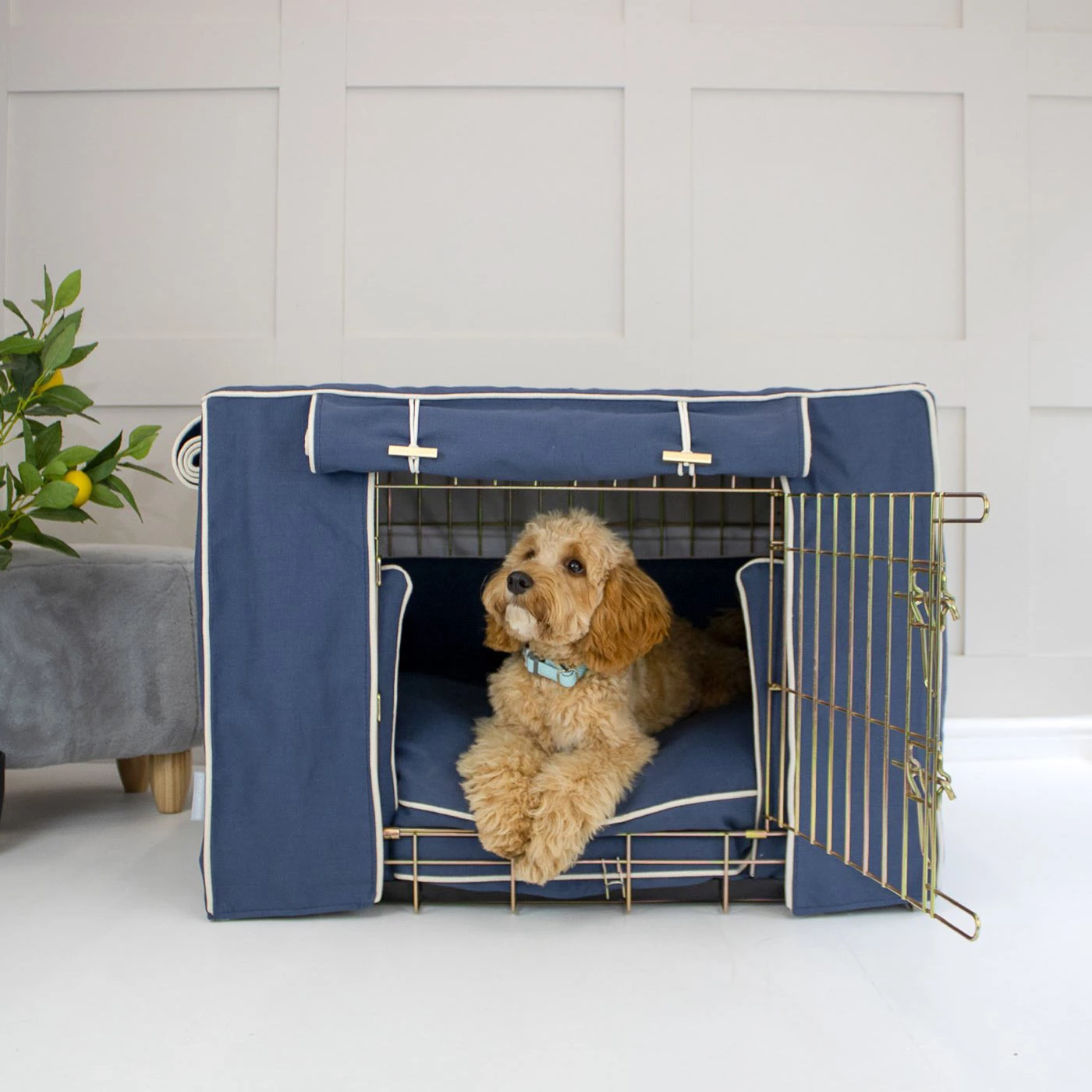 Deals ๐ Personalised ๐ Dog Crate Bumper in Savanna Indigo by Lords & Labradors ๐ 2 Deals ๐ Personalised ๐ Dog Crate Bumper in Savanna Indigo by Lords & Labradors ๐ - Image 2