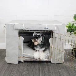 Outlet 🥰 Personalised 🐶 Dog Crate Bumper in Savanna Stone by Lords & Labradors 🎁