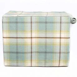 Budget 🎁 Personalised 🦮 Dog Crate Cover in Balmoral Duck Egg Tweed by Lords & Labradors 😀 -Lords & Labradors Sales personalised dog crate cover in balmoral duck egg tweed by lords labradors studio back