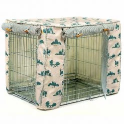 Budget 🤩 Personalised 🐶 Dog Crate Cover in Central Park by Lords & Labradors 💯 -Lords & Labradors Sales personalised dog crate cover in central park by lords labradors side studio