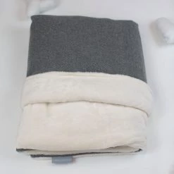 Outlet 🤩 Personalised 🦮 Dog & Puppy Cosy Tweed Blanket By Lords & Labradors 👏 -Lords & Labradors Sales personalised dog puppy cosy tweed blanket by lords labradors dove grey herringbone top
