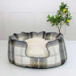 Buy 🛒 Lords & Labradors Personalised High Wall Neutral Tweed Bed For 🐕 Dogs 🤩 -Lords & Labradors Sales personalised high wall neutral tweed bed for dogs front